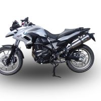 GPR escape compatível com  Bmw F 700 Gs 2011-2015, New Grand Prix Evo Titanium, Escape legal, homologado, silenciador com db killer removível e tubo de ligação específico 