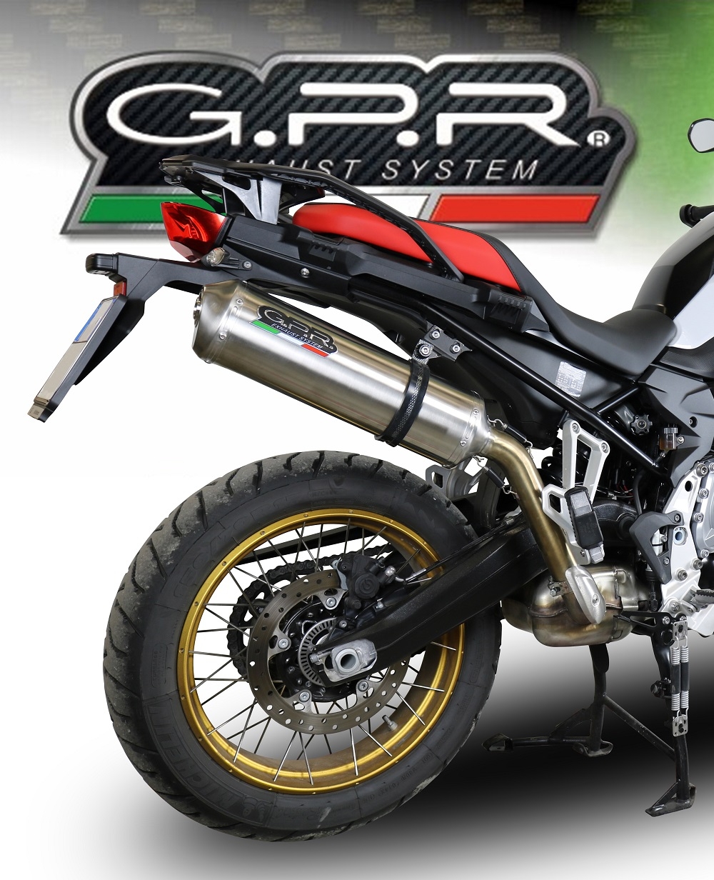 Escape compatível com Bmw F 750 Gs 2018-2020, Satinox, Escape legal, homologado, silenciador com db killer removível e tubo de ligação específico 