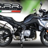 GPR escape compatível com  Bmw F 750 Gs 2021-2024, New Grand Prix Evo Titanium, Escape legal, homologado, silenciador com db killer removível e tubo de ligação específico 