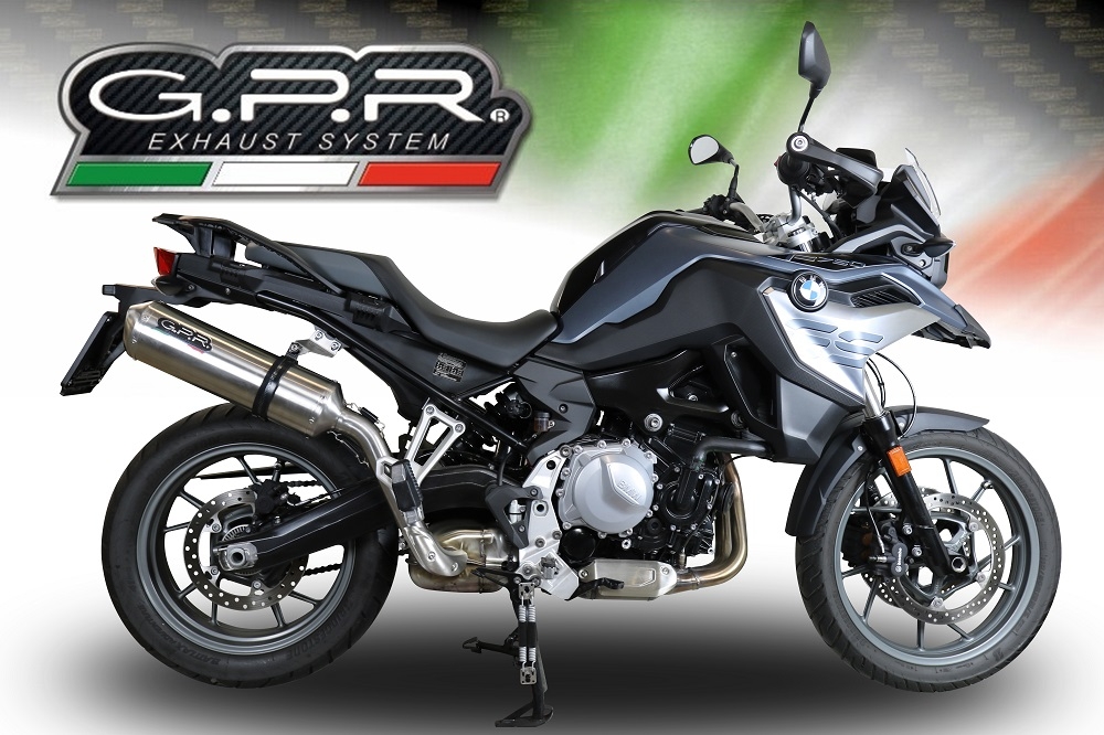 Escape compatível com Bmw F 750 Gs 2018-2020, Satinox, Escape legal, homologado, silenciador com db killer removível e tubo de ligação específico 