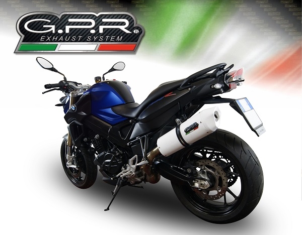 Escape compatível com Bmw F 800 R 2015-2016, Albus Ceramic, Escape legal, homologado, silenciador com db killer removível e tubo de ligação específico 