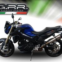 GPR escape compatível com  Bmw F 800 R 2015-2016, New Grand Prix Evo Titanium, Escape legal, homologado, silenciador com db killer removível e tubo de ligação específico 