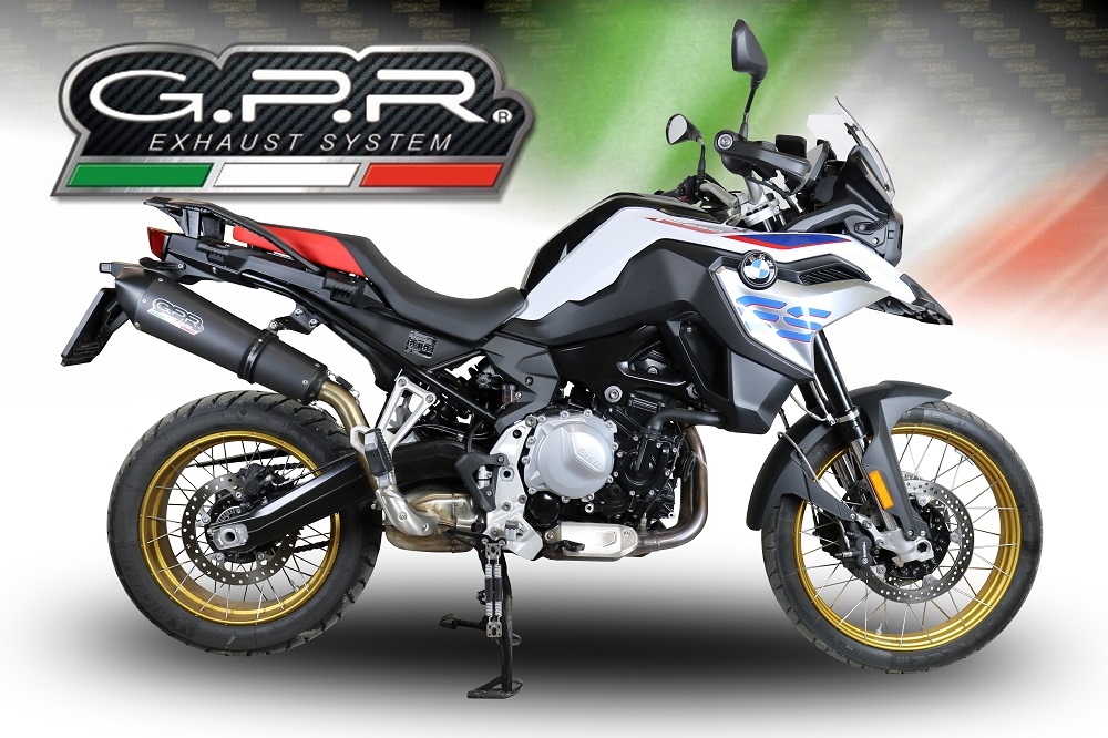 GPR escape compatível com  Bmw F 850 Gs -Adventure 2021-2024, New Grand Prix Evo Black Titanium, Escape legal, homologado, silenciador com db killer removível e tubo de ligação específico 