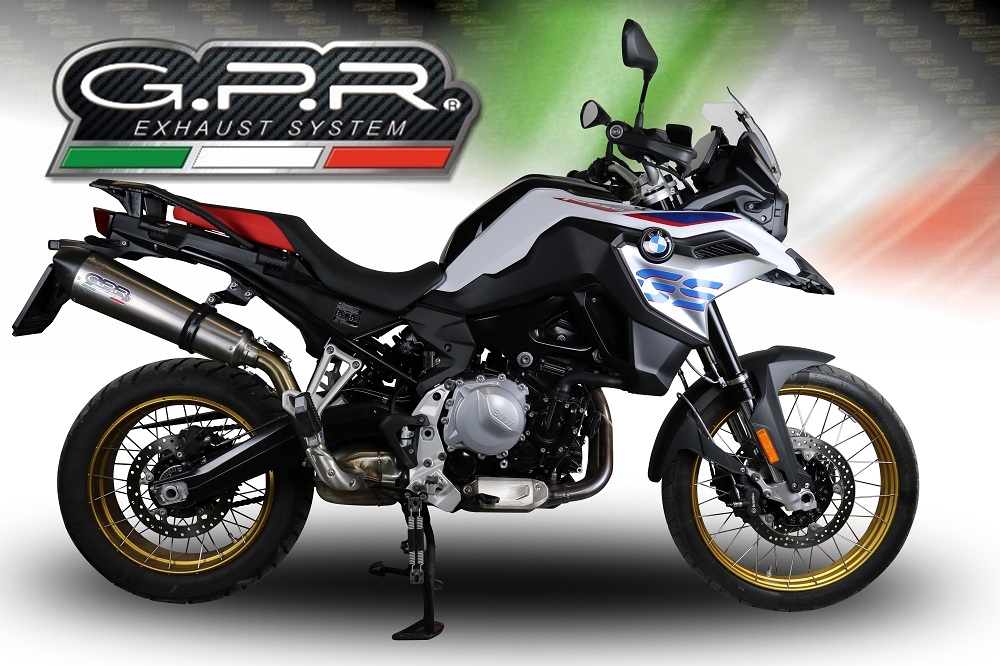 GPR escape compatível com  Bmw F 850 Gs -Adventure 2018-2020, New Grand Prix Evo Titanium, Escape legal, homologado, silenciador com db killer removível e tubo de ligação específico 