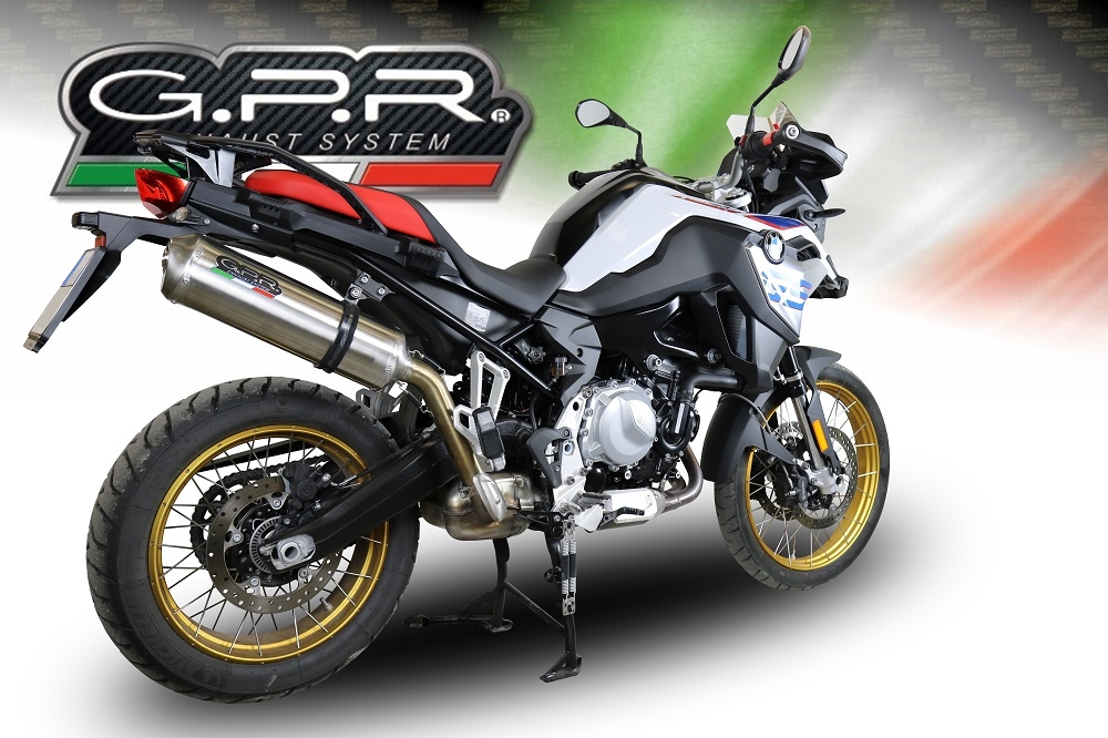 Escape compatível com Bmw F 850 Gs -Adventure 2021-2024, Satinox , Escape legal, homologado, silenciador com db killer removível e tubo de ligação específico 