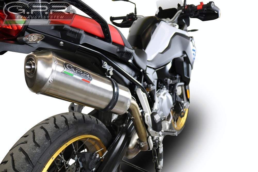 Escape compatível com Bmw F 850 Gs -Adventure 2021-2024, Satinox , Escape legal, homologado, silenciador com db killer removível e tubo de ligação específico 