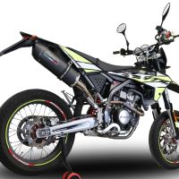 Escape compatível com Fantic Motor 125 M Performance 2019-2020, Furore Nero, Escape legal, homologado, silenciador com db killer removível e tubo de ligação específico 