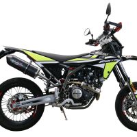 Escape compatível com Fantic Motor XEF 125 2021-2024, Furore Evo4 Poppy, Escape legal, homologado, silenciador com db killer removível e tubo de ligação específico 
