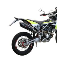Escape compatível com Fantic Motor XEF 125 2021-2024, Furore Evo4 Nero, Escape legal, homologado, silenciador com db killer removível e tubo de ligação específico 