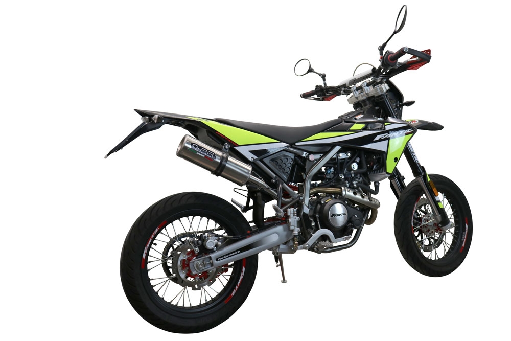 Escape compatível com Fantic Motor XEF 125 2021-2024, M3 Inox , Escape legal, homologado, silenciador com db killer removível e tubo de ligação específico 