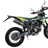 Escape compatível com Fantic Motor XEF 125 2021-2024, M3 Inox , Escape legal, homologado, silenciador com db killer removível e tubo de ligação específico 