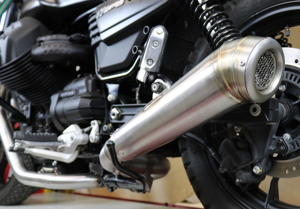 Escape compatível com Moto Guzzi V7 III Special-Stone-Carbon 2017-2018, Powercone Evo, Escape Racing, linha completa, fornecido com coletor específico, artigo sem homologação 