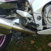 Escape compatível com Yamaha Fzr 1000 Ex-Up 1989-1990, Trioval, Escape legal, homologado, silenciador com db killer removível e tubo de ligação específico 