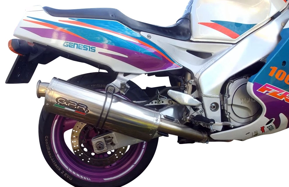 Escape compatível com Yamaha Fzr 1000 Ex-Up 1989-1990, Trioval, Escape legal, homologado, silenciador com db killer removível e tubo de ligação específico 