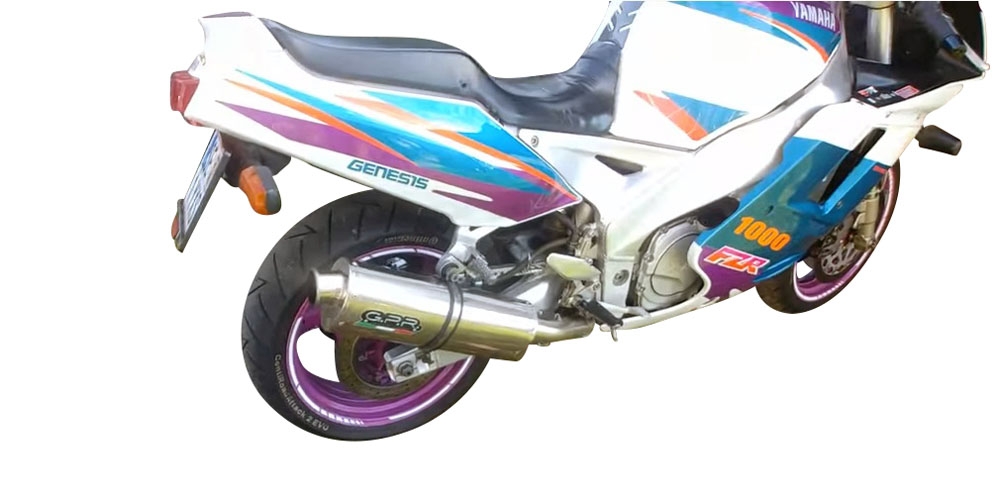 Escape compatível com Yamaha Fzr 1000 Ex-Up 1989-1990, Trioval, Escape legal, homologado, silenciador com db killer removível e tubo de ligação específico 
