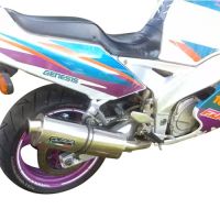 Escape compatível com Yamaha Fzr 1000 Ex-Up 1989-1990, Trioval, Escape legal, homologado, silenciador com db killer removível e tubo de ligação específico 