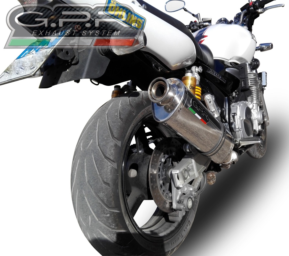 Escape compatível com Yamaha Xjr 1300 2007-2017, Trioval, Escape legal, homologado, silenciador com db killer removível e tubo de ligação específico 