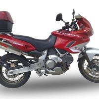 Escape compatível com Cagiva Gran Canyon 1998-2000, Trioval, Par de silenciosos de escape homologadas, com db killer removível e tubos de ligação específicos 