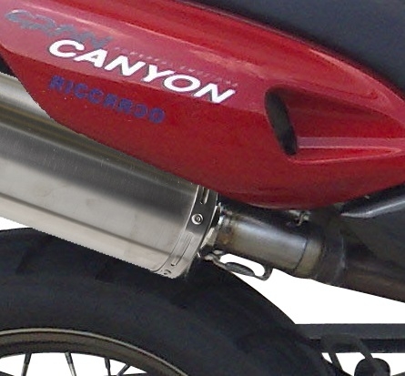 Escape compatível com Cagiva Gran Canyon 1998-2000, Furore Nero, Par de silenciosos de escape homologadas, com db killer removível e tubos de ligação específicos 