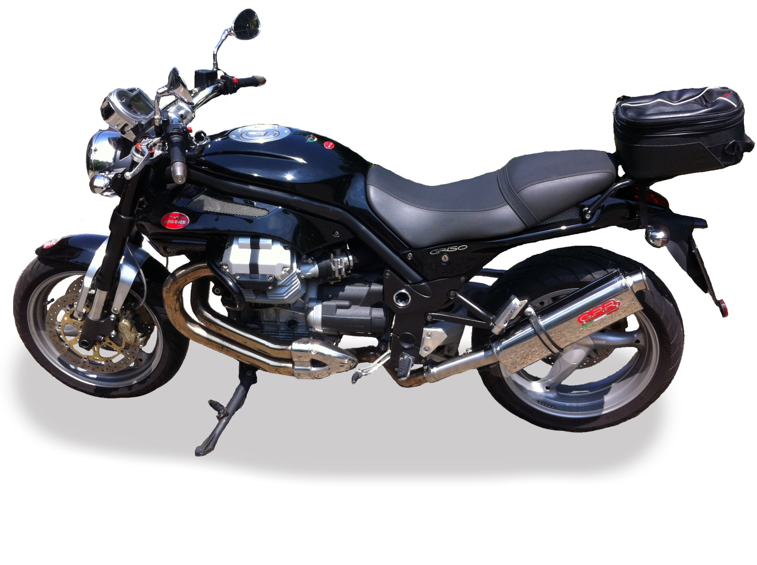 Escape compatível com Moto Guzzi Griso 1100 2005-2008, Trioval, Escape legal, homologado, silenciador com db killer removível e tubo de ligação específico 