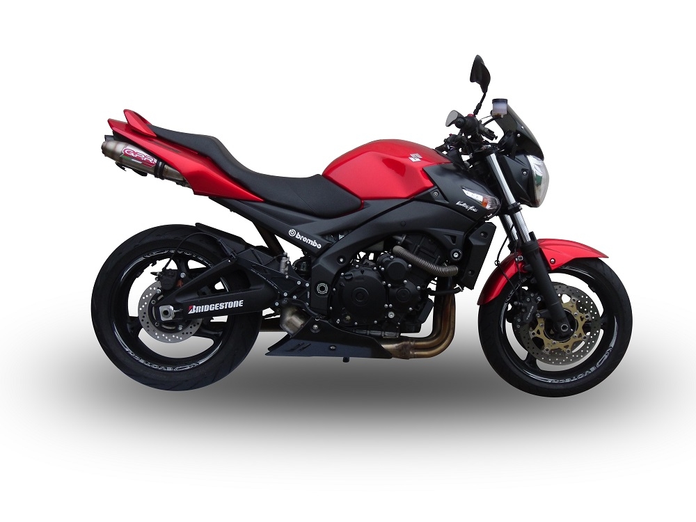 Escape compatível com Suzuki Gsr 600 2006-2011, Deeptone Inox, Par de silenciosos de escape homologadas, com db killer removível e tubos de ligação específicos 