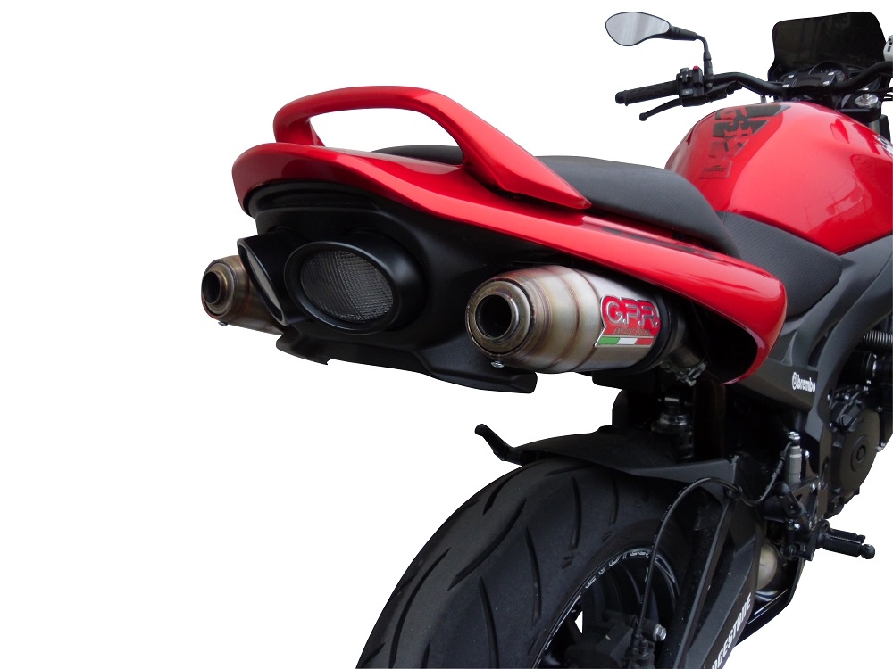 Escape compatível com Suzuki Gsr 600 2006-2011, Deeptone Inox, Par de silenciosos de escape homologadas, com db killer removível e tubos de ligação específicos 