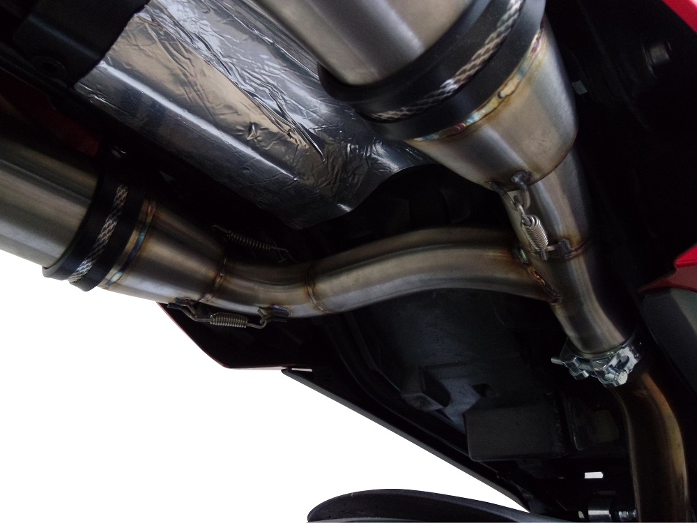 Escape compatível com Suzuki Gsr 600 2006-2011, Deeptone Inox, Par de silenciosos de escape homologadas, com db killer removível e tubos de ligação específicos 