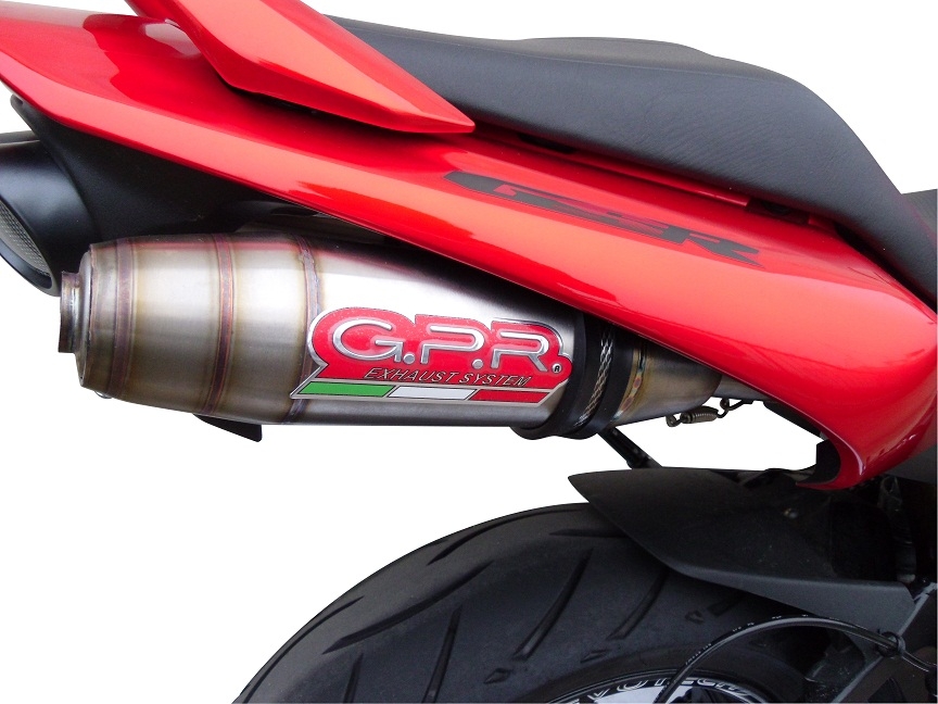 Escape compatível com Suzuki Gsr 600 2006-2011, Deeptone Inox, Par de silenciosos de escape homologadas, com db killer removível e tubos de ligação específicos 