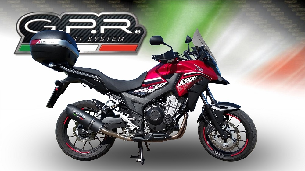 Escape compatível com Honda Cb 400 X 2016-2018, Furore Evo4 Nero, Escape legal, homologado, silenciador com db killer removível e tubo de ligação específico 