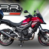 Escape compatível com Honda Cb 400 X 2016-2018, Furore Evo4 Nero, Escape legal, homologado, silenciador com db killer removível e tubo de ligação específico 