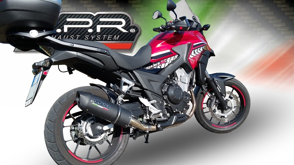 Escape compatível com Honda Cb 400 X 2016-2018, Furore Evo4 Nero, Escape legal, homologado, silenciador com db killer removível e tubo de ligação específico 