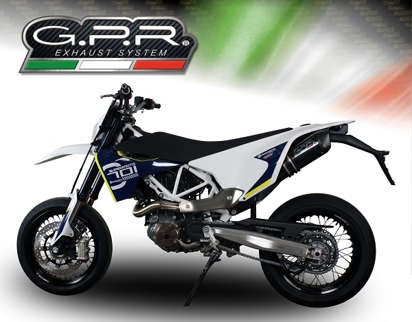 Escape compatível com Husqvarna Supermoto 701 USA Market only 2021-2024, Furore Evo4 Poppy, Escape homologado, legal para mercados NÃO europeus, incluindo tubo de ligação e db killer removível 