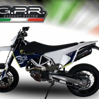 GPR escape compatível com Husqvarna Supermoto 701 2021-2024, New Grand Prix Evo Poppy, Escape legal, homologado, silenciador com catalisador, db killer removível e tubo de ligação específico 