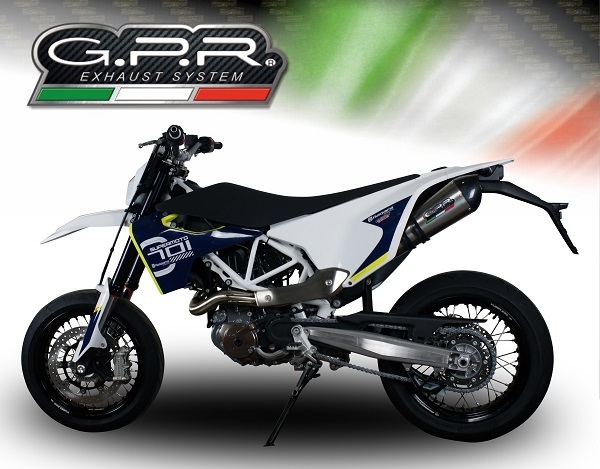 GPR escape compatível com  Husqvarna Enduro 701 USA Market only  2021-2024, New Grand Prix Evo Titanium, Escape homologado, legal para mercados NÃO europeus, incluindo tubo de ligação e db killer removível 