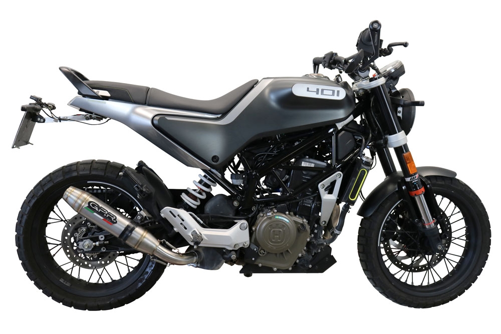Escape compatível com Husqvarna Svartpilen 401 2021-2023, Deeptone Inox, Escape legal, homologado, silenciador com db killer removível e tubo de ligação específico 
