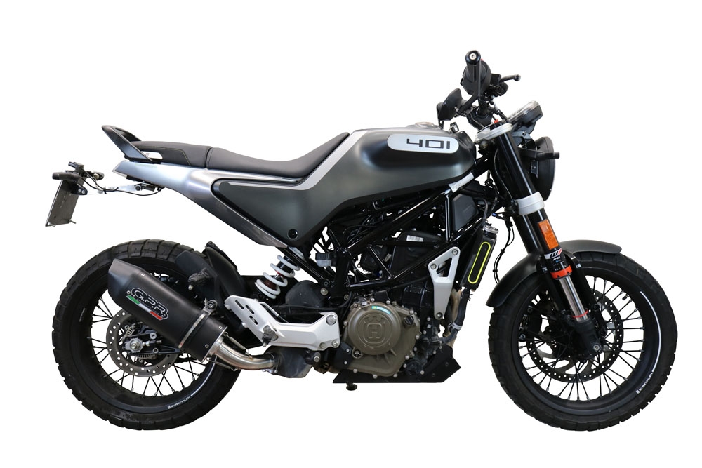 Escape compatível com Husqvarna Svartpilen 401 2020-2020, Furore Evo4 Nero, Escape legal, homologado, silenciador com db killer removível e tubo de ligação específico 