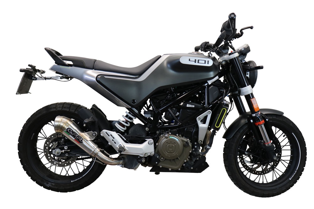 Escape compatível com Husqvarna Svartpilen 401 2021-2023, Powercone Evo, Escape legal, homologado, silenciador com db killer removível e tubo de ligação específico 