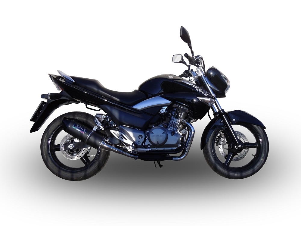 Escape compatível com Suzuki Gw 250 F Inazuma 2012-2017, Furore Nero, Par de silenciosos de escape homologadas, com db killer removível e tubos de ligação específicos 