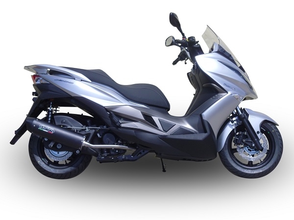 Escape compatível com Hyosung Comet 650 Gt - R 2004-2016, Furore Poppy, Silenciador de escape, aprovado, montagem com flange específico (bolt-on), com db killer removível 