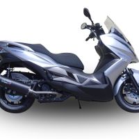 Escape compatível com Hyosung Comet 650 Gt - R 2004-2016, Furore Poppy, Silenciador de escape, aprovado, montagem com flange específico (bolt-on), com db killer removível 