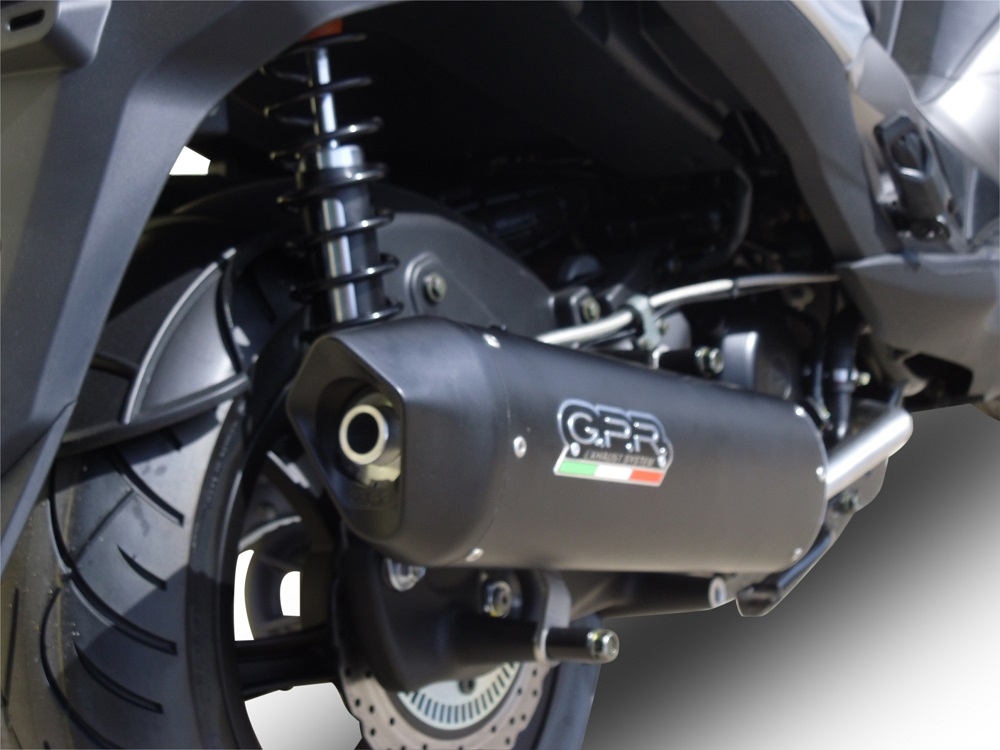Escape compatível com Hyosung Comet 650 Gt - R 2004-2016, Furore Nero, Silenciador de escape, aprovado, montagem com flange específico (bolt-on), com db killer removível 
