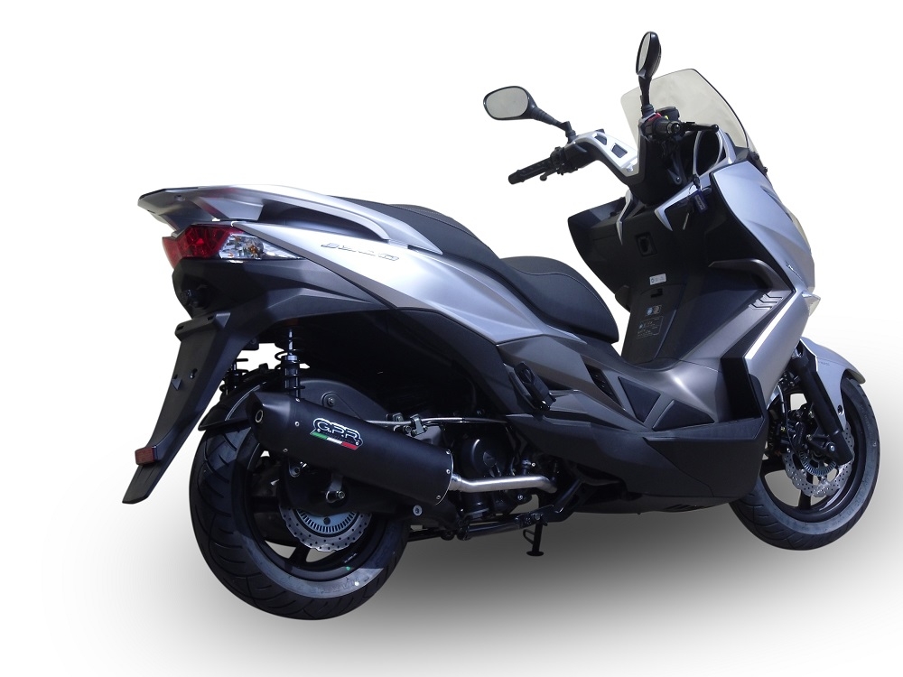 Escape compatível com Hyosung Comet 650 Gt - R 2004-2016, Furore Nero, Silenciador de escape, aprovado, montagem com flange específico (bolt-on), com db killer removível 