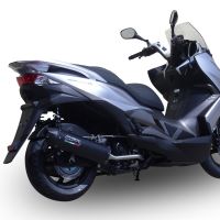 Escape compatível com Hyosung Comet 650 Gt - R 2004-2016, Furore Nero, Silenciador de escape, aprovado, montagem com flange específico (bolt-on), com db killer removível 