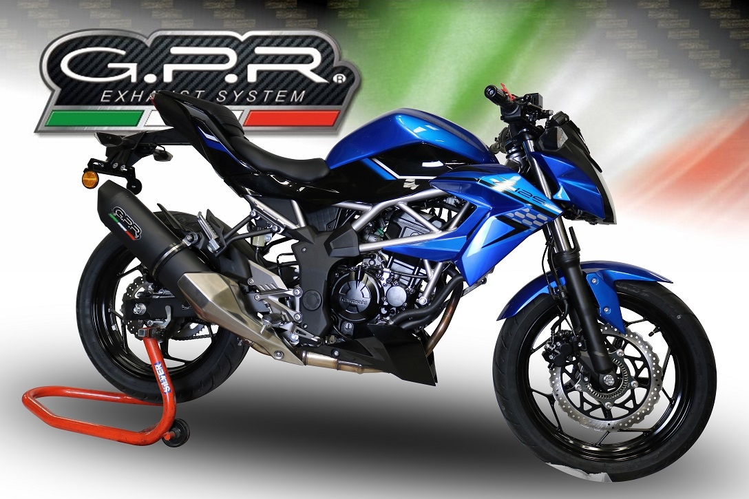 Escape compatível com Kawasaki Ninja 125 2019-2020, Furore Evo4 Nero, Escape legal, homologado, silenciador com db killer removível e tubo de ligação específico 