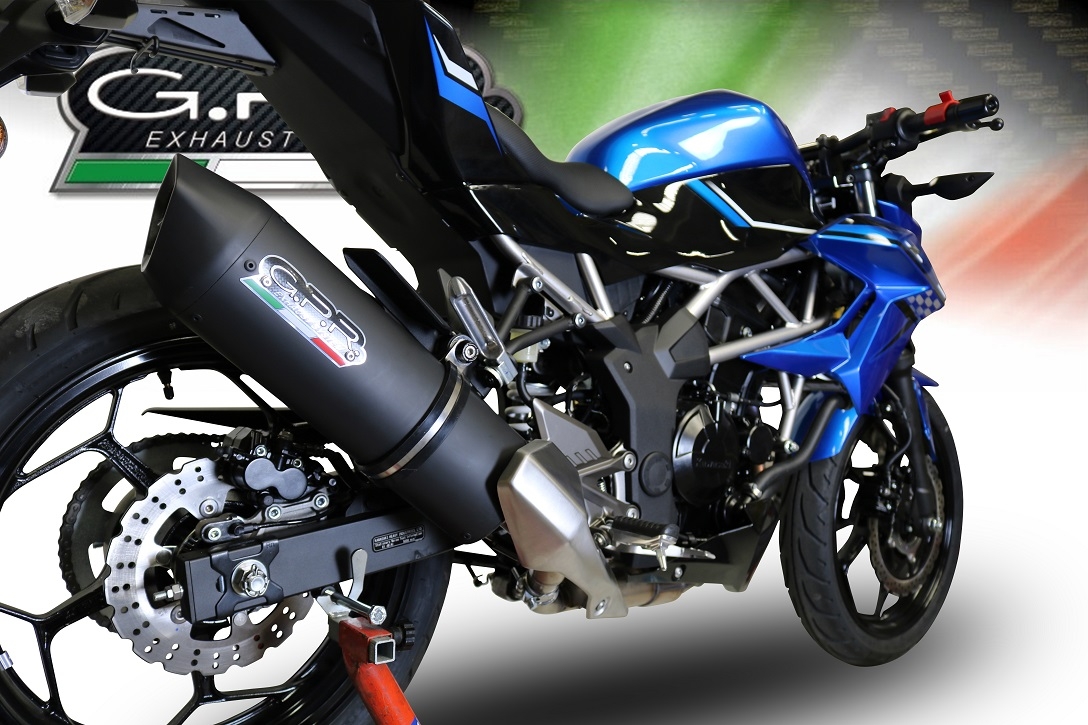 Escape compatível com Kawasaki Ninja 125 2019-2020, Furore Evo4 Nero, Escape legal, homologado, silenciador com db killer removível e tubo de ligação específico 