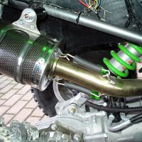 Escape compatível com Kawasaki Kfx 700 2004-2011, Deeptone Atv, Homologado e legal, sistema de escape completo com duplos silenciadores, com db killer removível e coletor específico 