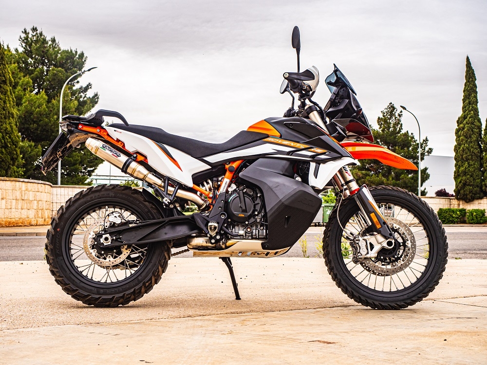 Escape compatível com Ktm Adventure 890 2025-2026, Deeptone Inox, Sistema racing Silencioso com tubo de ligação 