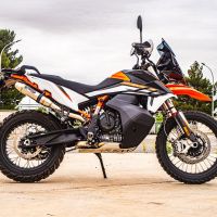 Escape compatível com Ktm Adventure 890 2025-2026, Deeptone Inox, Sistema racing Silencioso com tubo de ligação 
