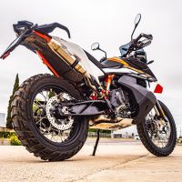 Escape compatível com Ktm Adventure 890 2025-2026, Deeptone Inox, Sistema racing Silencioso com tubo de ligação 