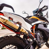 Escape compatível com Ktm Adventure 890 2025-2026, Deeptone Inox, Sistema racing Silencioso com tubo de ligação 